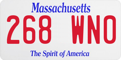MA license plate 268WN0