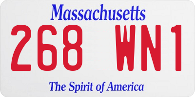MA license plate 268WN1