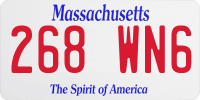 MA license plate 268WN6
