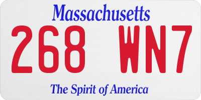 MA license plate 268WN7