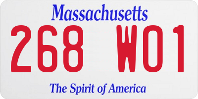 MA license plate 268WO1