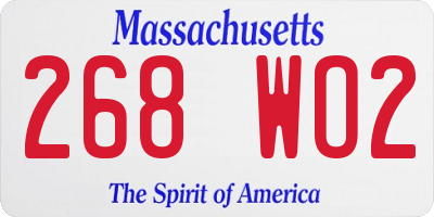 MA license plate 268WO2