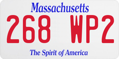 MA license plate 268WP2