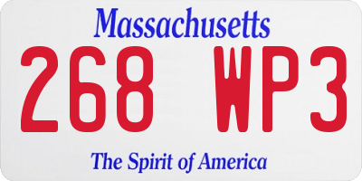 MA license plate 268WP3