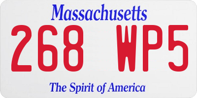 MA license plate 268WP5
