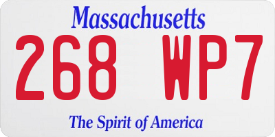 MA license plate 268WP7