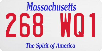 MA license plate 268WQ1