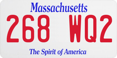 MA license plate 268WQ2