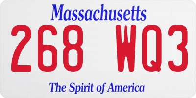MA license plate 268WQ3