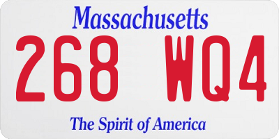 MA license plate 268WQ4