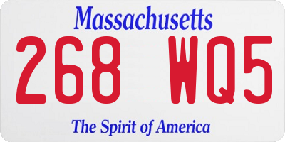 MA license plate 268WQ5