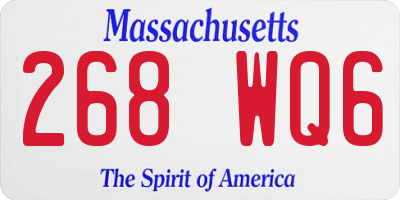 MA license plate 268WQ6