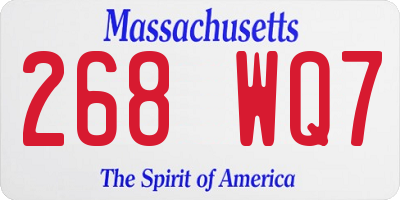 MA license plate 268WQ7