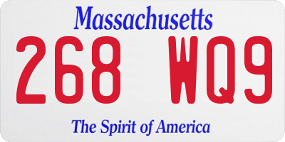 MA license plate 268WQ9