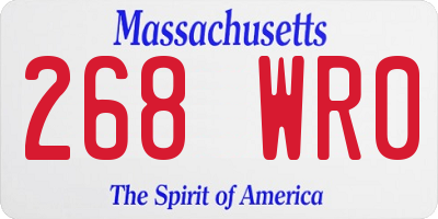 MA license plate 268WR0