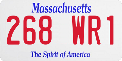 MA license plate 268WR1
