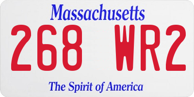 MA license plate 268WR2