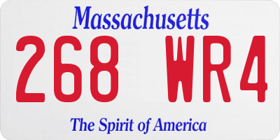 MA license plate 268WR4