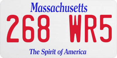 MA license plate 268WR5