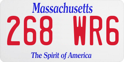 MA license plate 268WR6