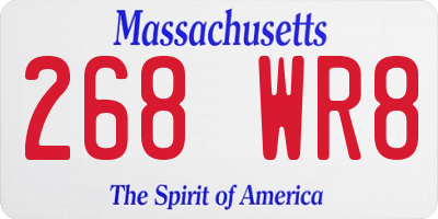 MA license plate 268WR8