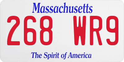 MA license plate 268WR9