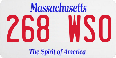 MA license plate 268WS0