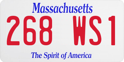MA license plate 268WS1