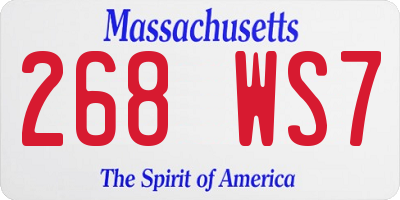MA license plate 268WS7