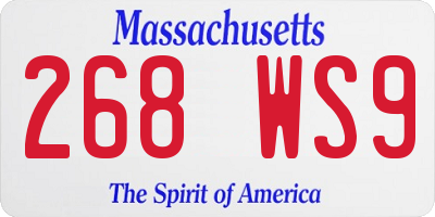MA license plate 268WS9