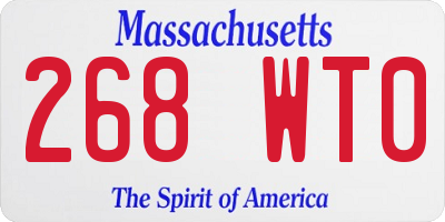 MA license plate 268WT0