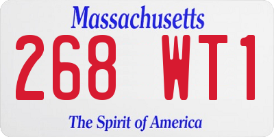 MA license plate 268WT1