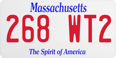 MA license plate 268WT2