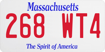 MA license plate 268WT4