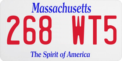 MA license plate 268WT5