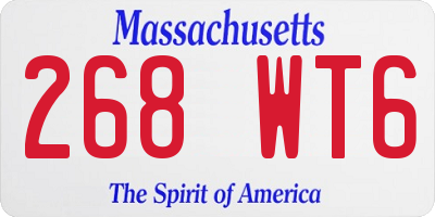 MA license plate 268WT6