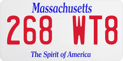 MA license plate 268WT8