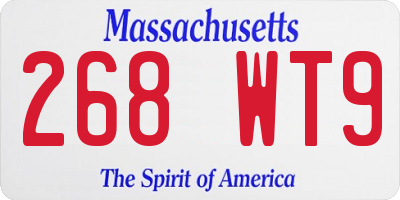 MA license plate 268WT9
