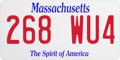 MA license plate 268WU4