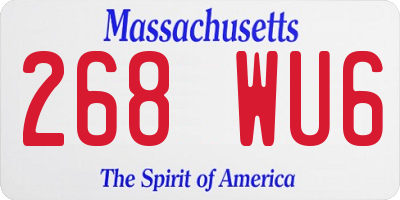 MA license plate 268WU6