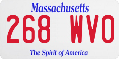 MA license plate 268WV0