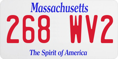 MA license plate 268WV2