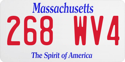 MA license plate 268WV4