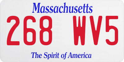 MA license plate 268WV5