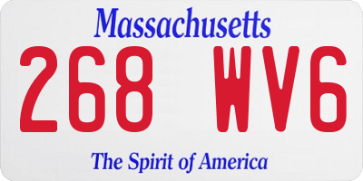 MA license plate 268WV6