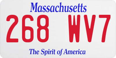 MA license plate 268WV7