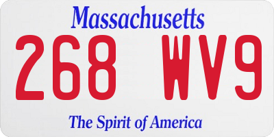 MA license plate 268WV9