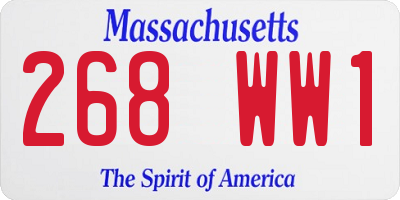 MA license plate 268WW1