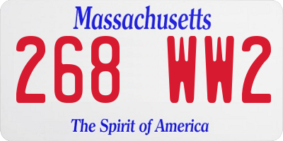 MA license plate 268WW2