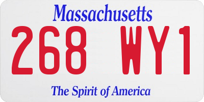 MA license plate 268WY1